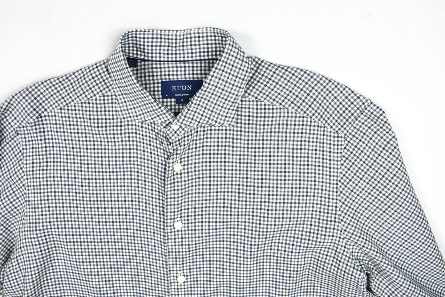 ETON SHIRT Mens Check White Multi Contemporary Cotton Size XL 17 - 43 $270