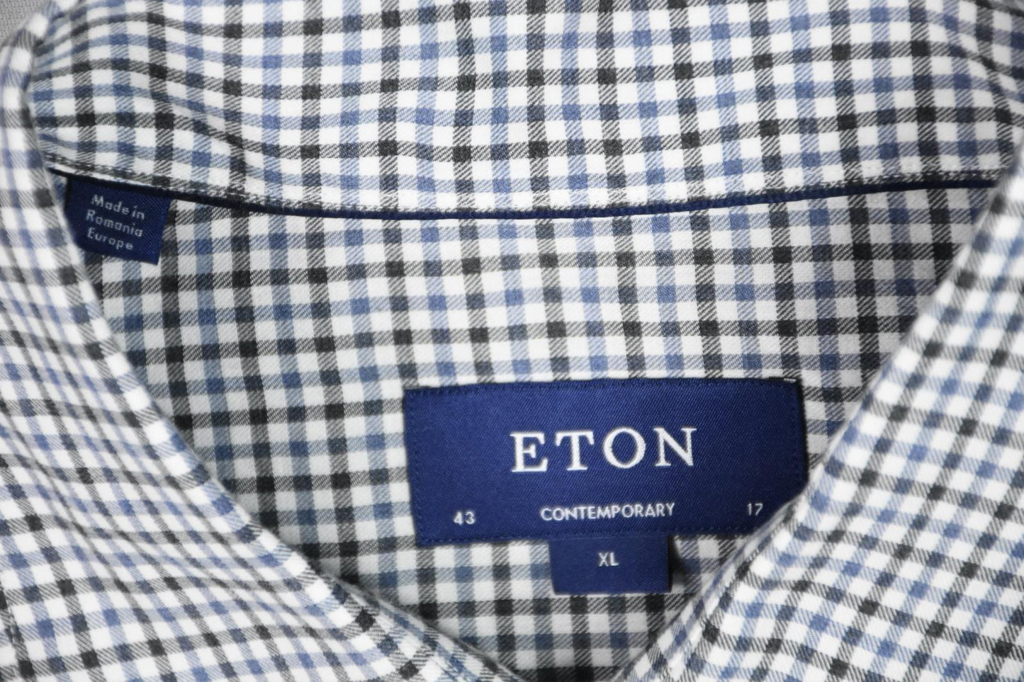ETON SHIRT Mens Check White Multi Contemporary Cotton Size XL 17 - 43 $270