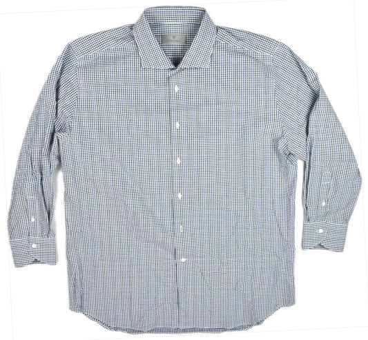 Canali 1934 Mens Check Cotton Shirt Size 17.5 /44 New