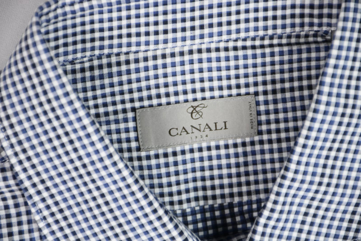 Canali 1934 Mens Check Cotton Shirt Size 17.5 /44 New