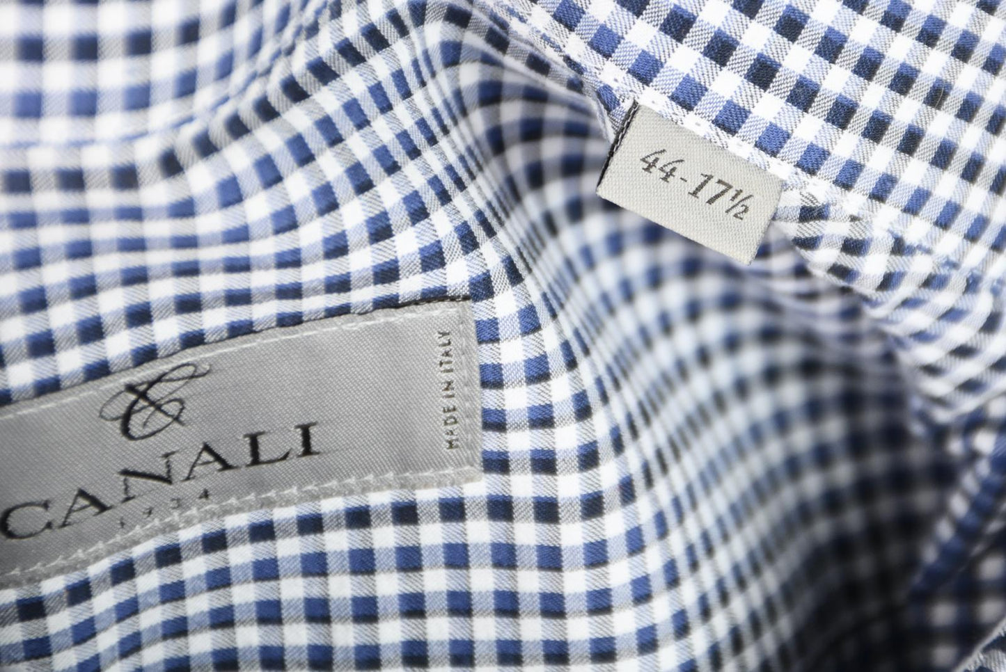 Canali 1934 Mens Check Cotton Shirt Size 17.5 /44 New