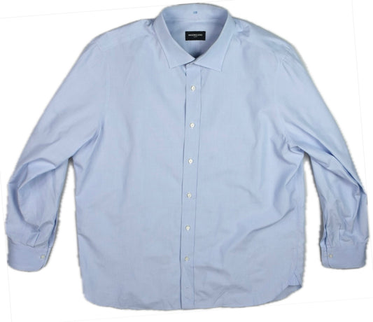 Mason & Son London Mens BESPOKE Solid Blue Cotton Shirt 17 Savile Row Quality