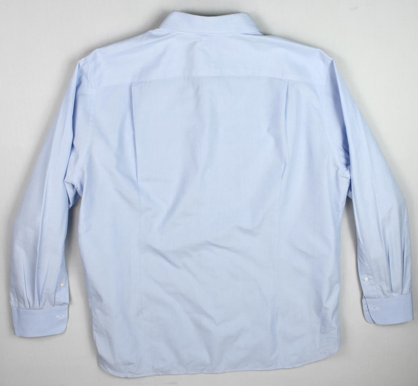 Mason & Son London Mens BESPOKE Solid Blue Cotton Shirt 17 Savile Row Quality