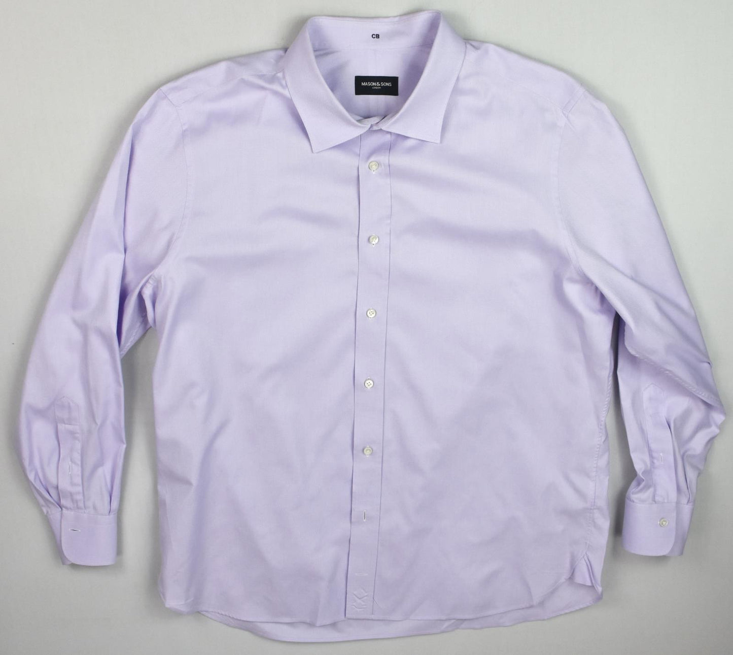 Mason & Son London Mens BESPOKE Solid Cotton Shirt 18 Savile Row Quality