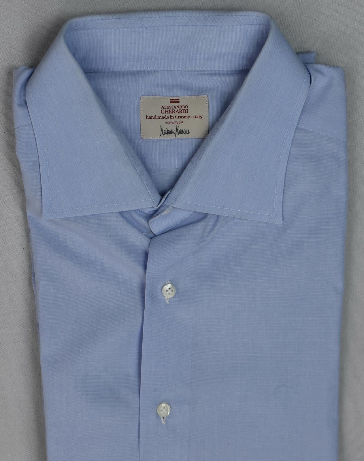 Alessandro Gherardi Men's Blue Dress Shirt 18 Mint