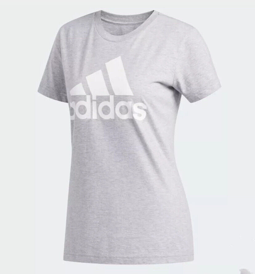 Adidas Women's BADGE OF SPORT TEE Grey XS NEW $25 FH7509