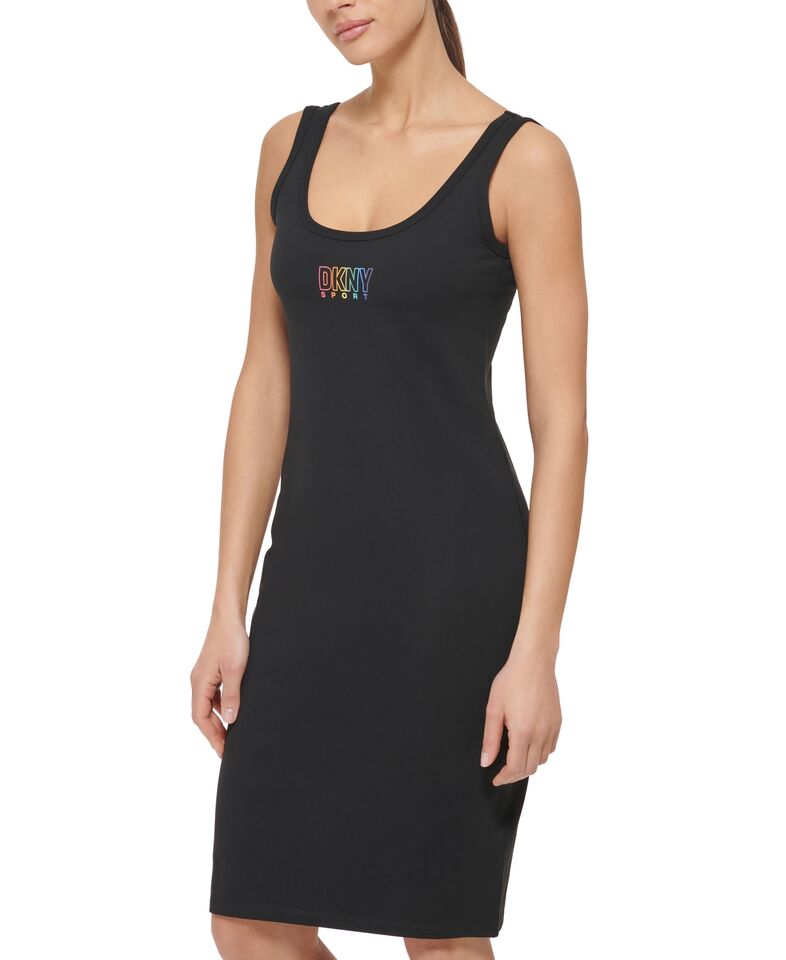 DKNY Sport Women's Black Pride Logo Tank Dress S NEW $60  DP2D4604