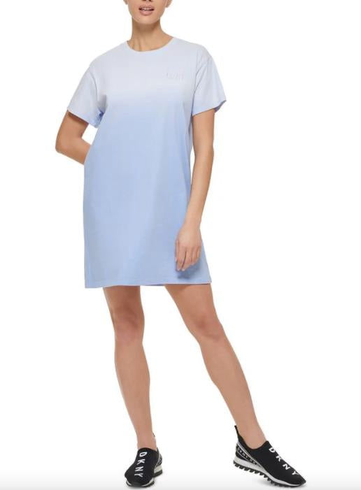 DKNY Women's Dip Dyed T-Shirt Dress Blue S NEW $60  DP2D4590