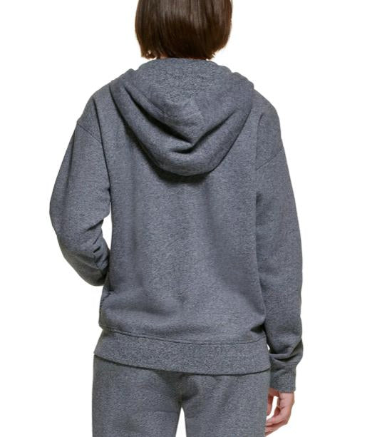 CALVIN KLEIN Women's Gray Full Zip Sweatshirt Hoodie Jacket L $70