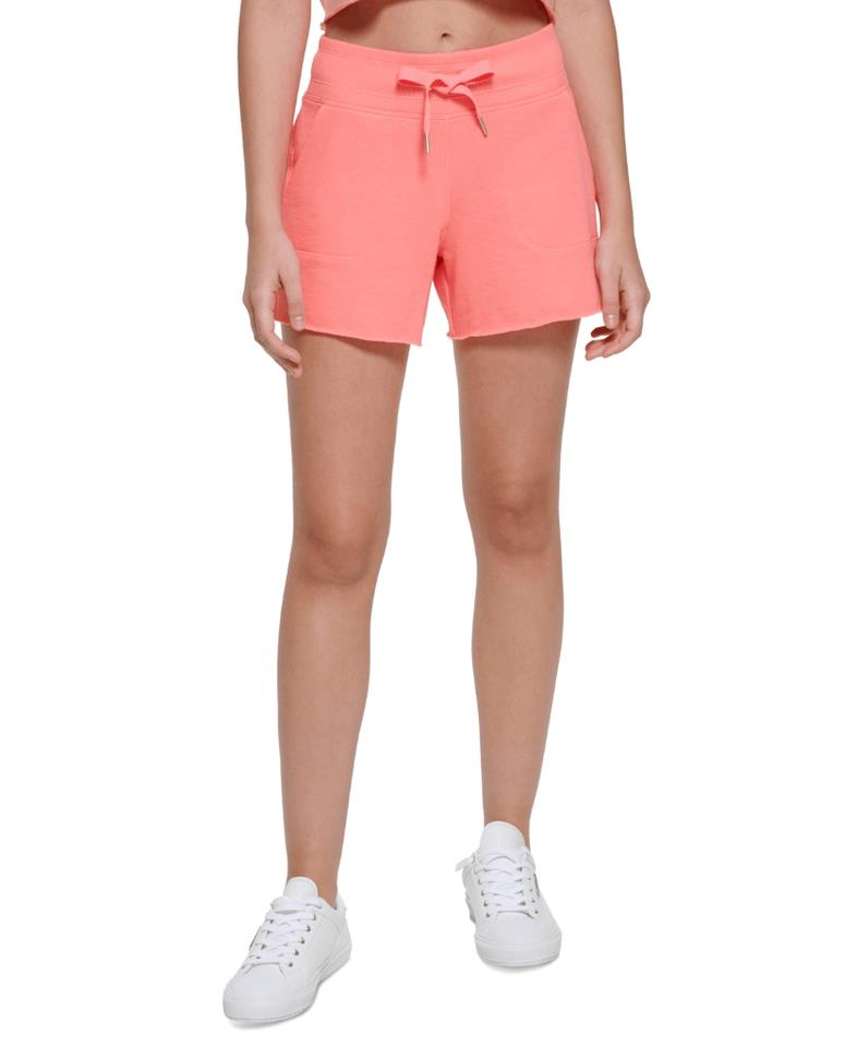 Calvin Klein Women's Energy Orange Ribbed Waistband Shorts L NEW $40  PF2S8849