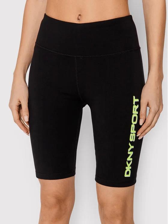 DKNY Sports Logo Biker Shorts Women's High Waist Stretch XS NEW $50 DP1S4915