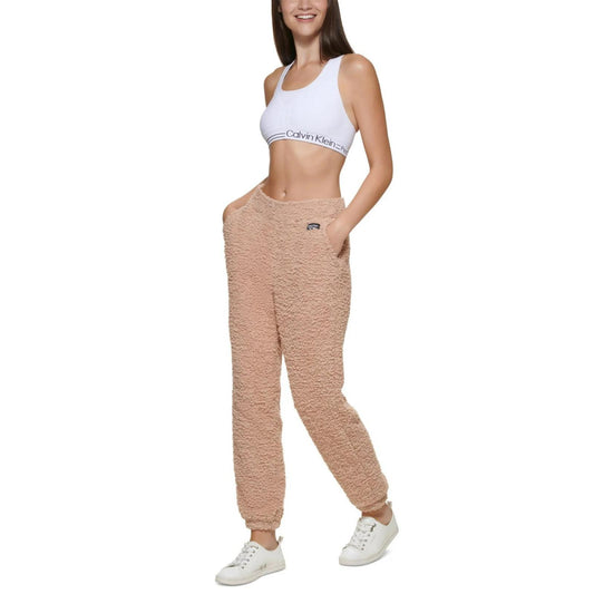 CALVIN KLEIN Women's Shaggy Knit Pull-On Jogging Pants L NEW $80 PF2P6637