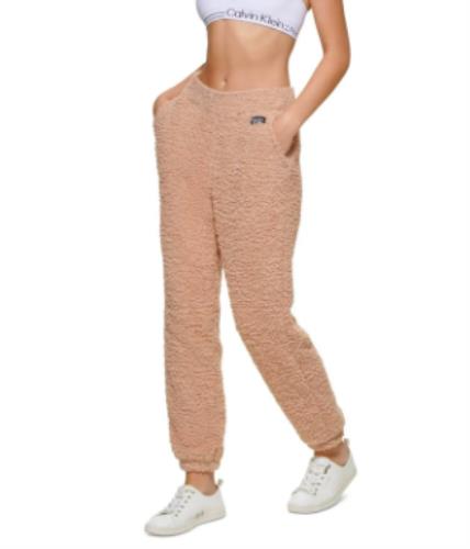 CALVIN KLEIN Women's Shaggy Knit Pull-On Jogging Pants L NEW $80 PF2P6637