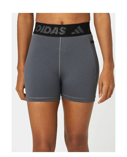 Adidas Tights Women's Training TechFit 3' Gray Shorts M NEW $30  H64217