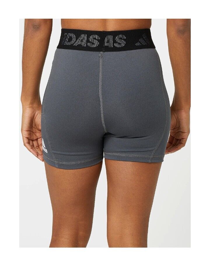 Adidas Tights Women's Training TechFit 3' Gray Shorts L NEW $30  H64217