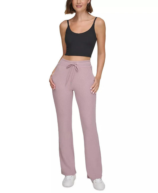 Calvin Klein Women's High Rise Drawstring Flare Pants M NEW $60 PFGP6852