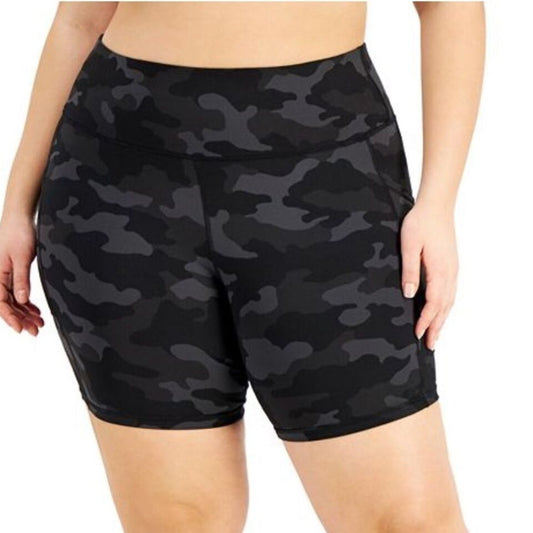 Ideology Camo Black Plus Compression 7" Bike Shorts 3X NEW 100141823WN