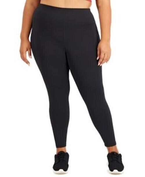 Ideology Women High Waist Side Pocket 7/8 Length Leggings 1X NEW $35 100077675WN