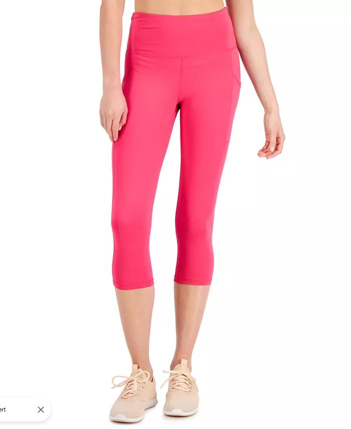 Ideology Women's High Rise Pockets 7/8 Leggings FieryPink S NEW $35  100077675MS