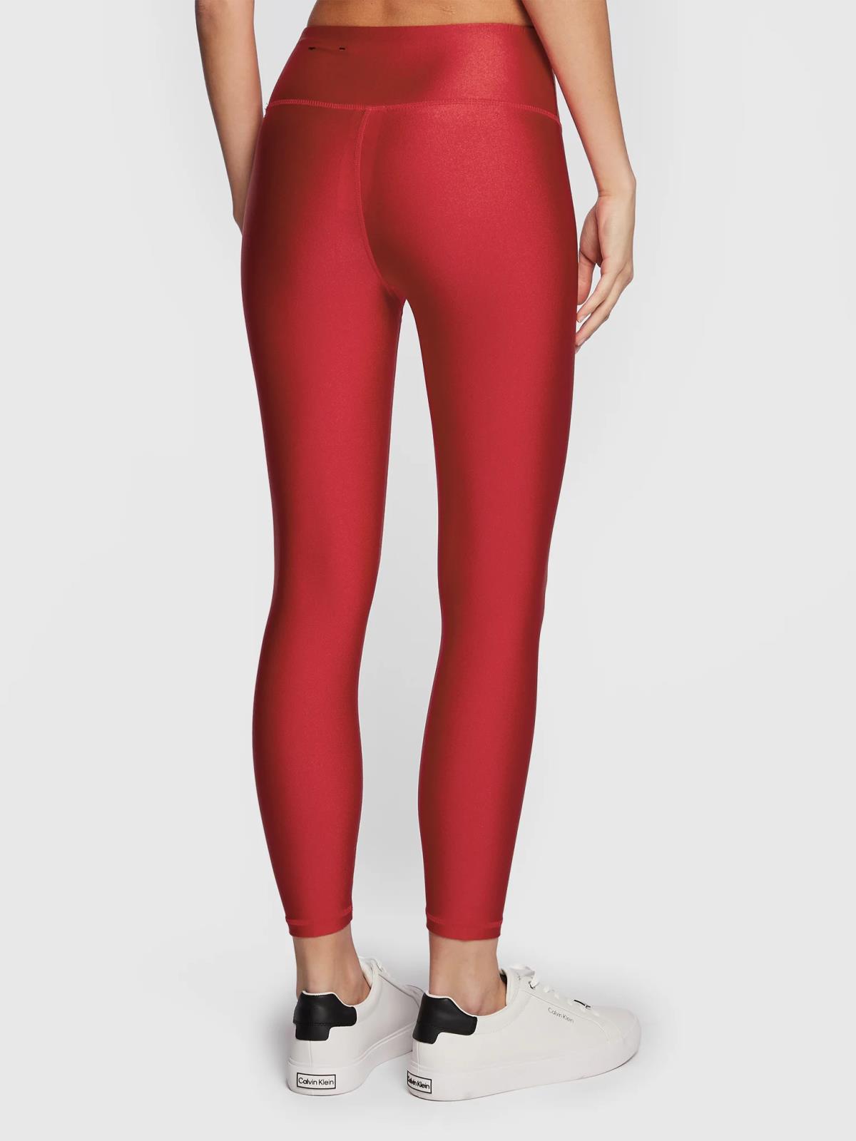 DKNY Sport High Waist 7/8 RED Shine Yoga Stretch Leggings L NEW DP2P2782