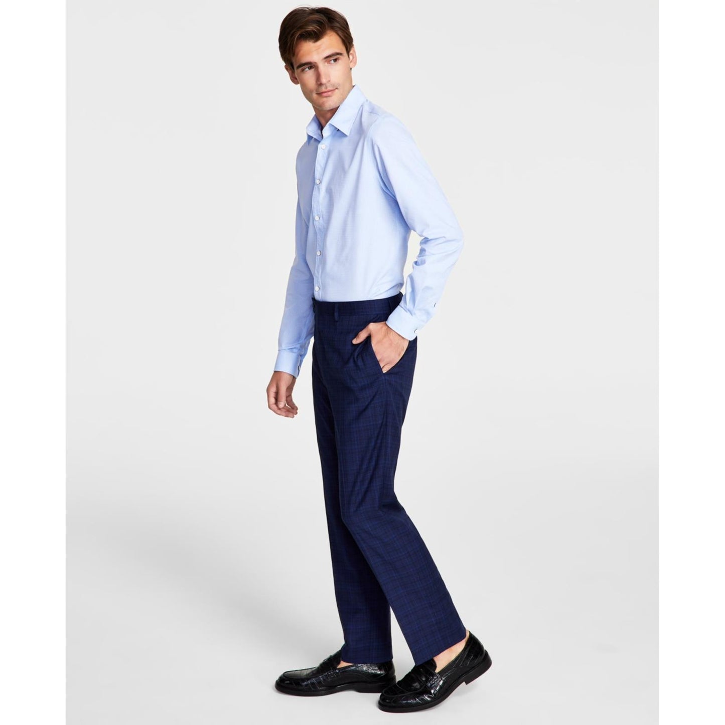 Calvin Klein Mens Slim Fit Plaid Suit Pants 33 X 30 NEW $95  JMROPJSY0871