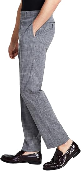 Calvin Klein Mens Slim Fit Plaid Dress Pants Gray 36 X 32 NEW $95 JMROPJSY0870