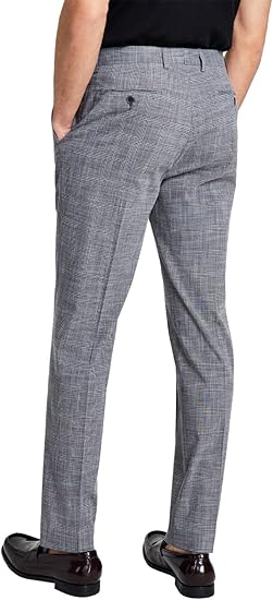 Calvin Klein Mens Slim Fit Plaid Dress Pants Gray 33 X 32 NEW $95 JMROPJSY0870