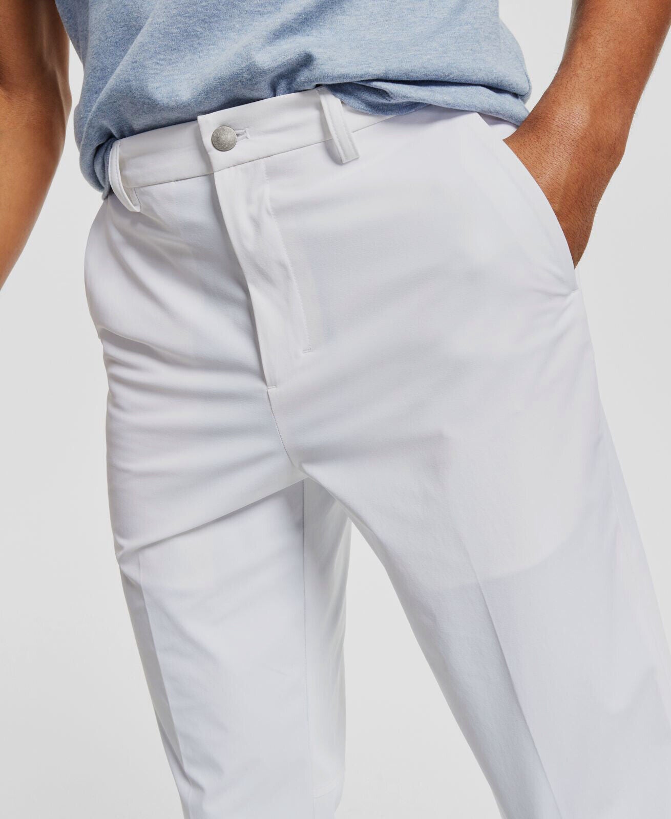 Calvin Klein Mens White Slim Tech Performance Pants 34 X 34 NEW $95 JETTPS9W0102