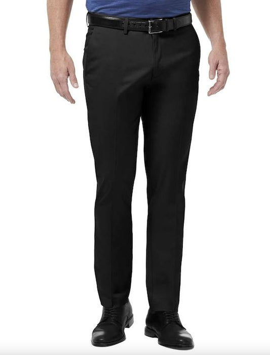 HAGGAR Mens Flat Front Tapered Slim Fit Stretch Pants 38 X 32 NEW $70 HC10890