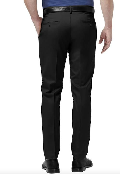 HAGGAR Mens Flat Front Tapered Slim Fit Stretch Pants 38 X 30 NEW $70 HC10890