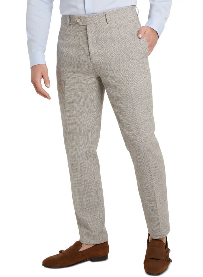 Tallia Men's Slim Micro Houndstooth Dress Pants 30 X 30 NEW $175 VVNEPW7Y0050
