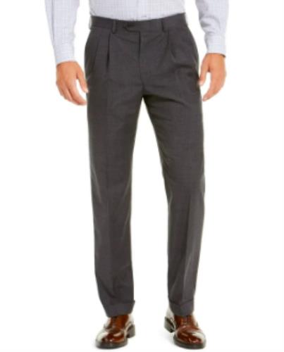 Ralph Lauren CHARCOAL Classic-Fit Pleated Pants 42 X 30 NEW $140 NIBBPCAXP001