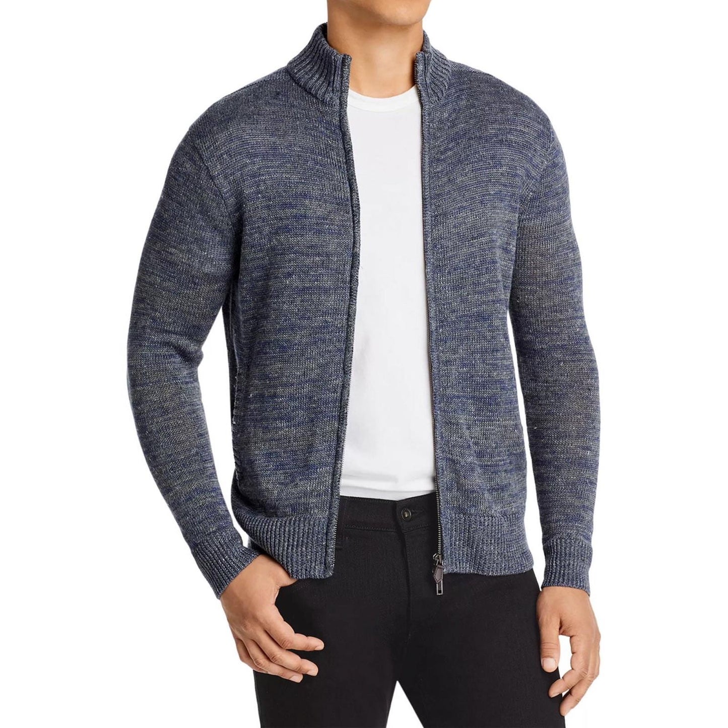 Bloomingdales Mens Store Linen Melange Knit Full Zip Sweater Jacket XL New $248