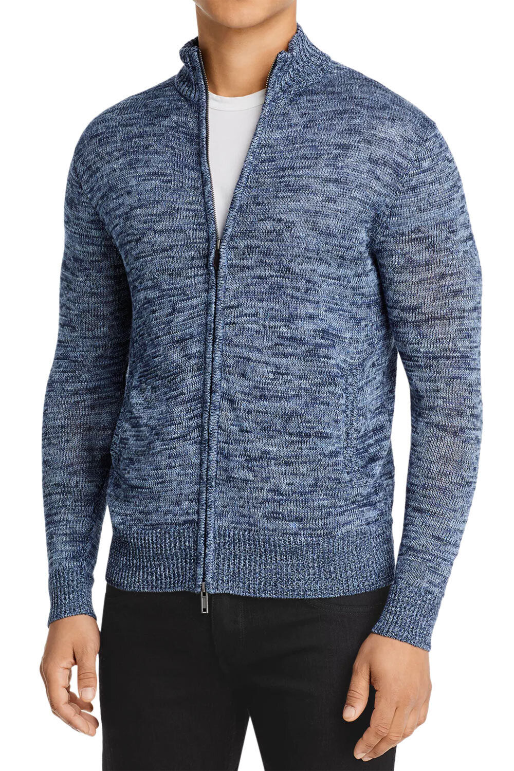 Bloomingdale's Men's Store Linen Melange Knit Full Zip Sweater Jacket L New $248