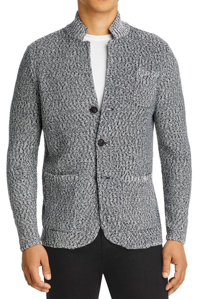 Bloomingdale's Men's Store Melange Knit Cardigan Sweater Jacket M New $278