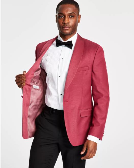 Alfani Men's Slim-Fit Tuxedo Jacket Dusty Rose 42 R NEW $360 TAR01Q7Z0040