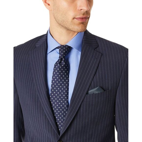 Ralph Lauren Mens Classic-fit Wool Stripe Suit Jacket 38 R New $450 LACA12AM0632