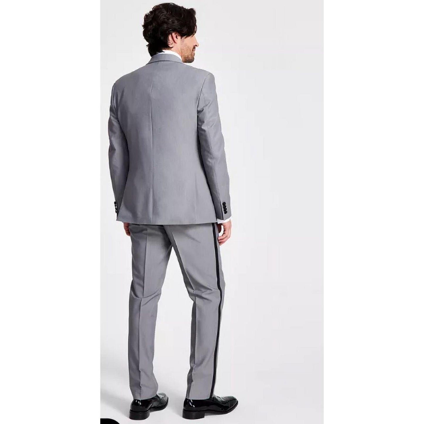 Alfani Men's Slim Light Gray Tuxedo Jacket Blazer 46 L NEW $360 TAEG1Q7Z0041