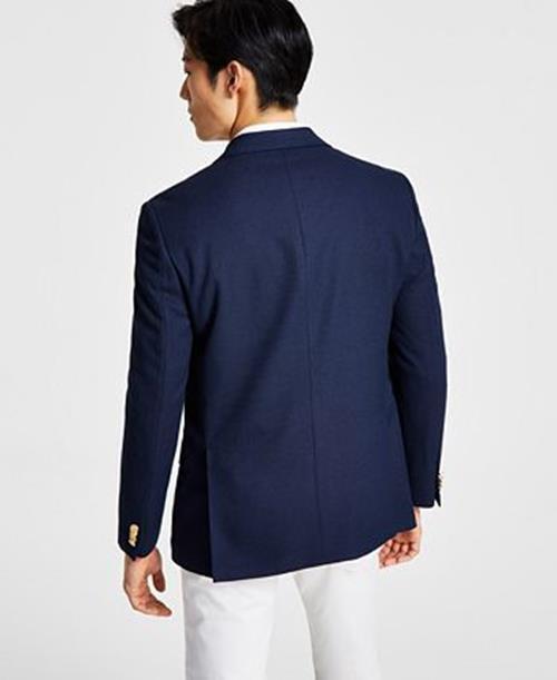 Tommy Hilfiger Men's Modern Fit Navy Weave Sport Coat 44 L NEW $295 OSWE1AJK0001