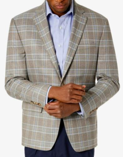 Ralph Lauren Men's UltraFlex Plaid Blazer Jacket 43 R NEW $295 LETO12NW0422