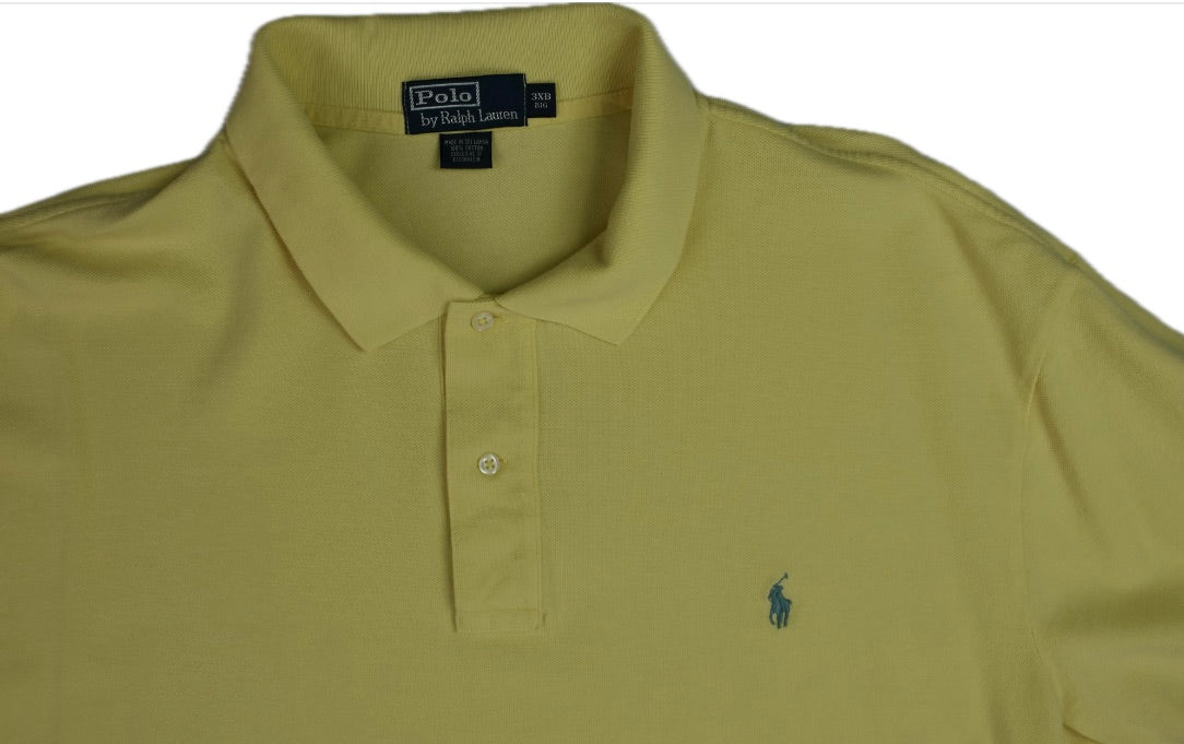 Polo Ralph Lauren Men's Yellow Classic Fit Mesh Cotton Polo Shirt 3XB