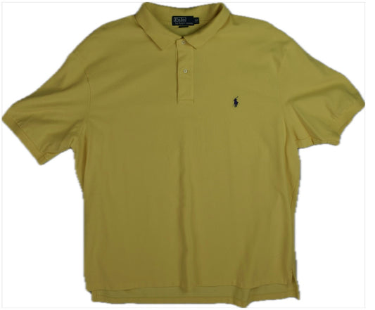 Polo Ralph Lauren Men's Yellow Classic Fit Mesh Cotton Polo Shirt 3XB