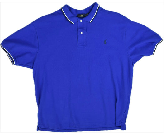 Polo Ralph Lauren Men's Blue Classic Fit Mesh Cotton Polo Shirt 2XB