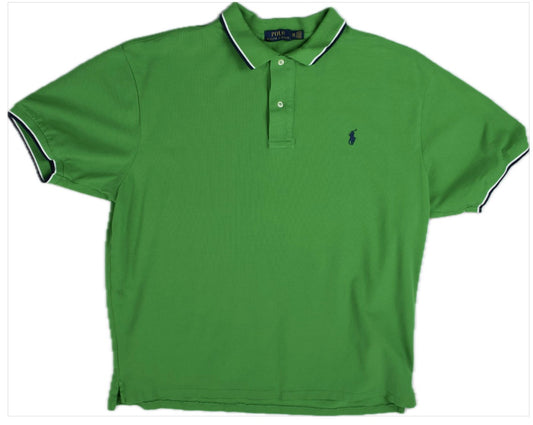 Polo Ralph Lauren Men's Green Classic Fit Mesh Cotton Polo Shirt 2XB