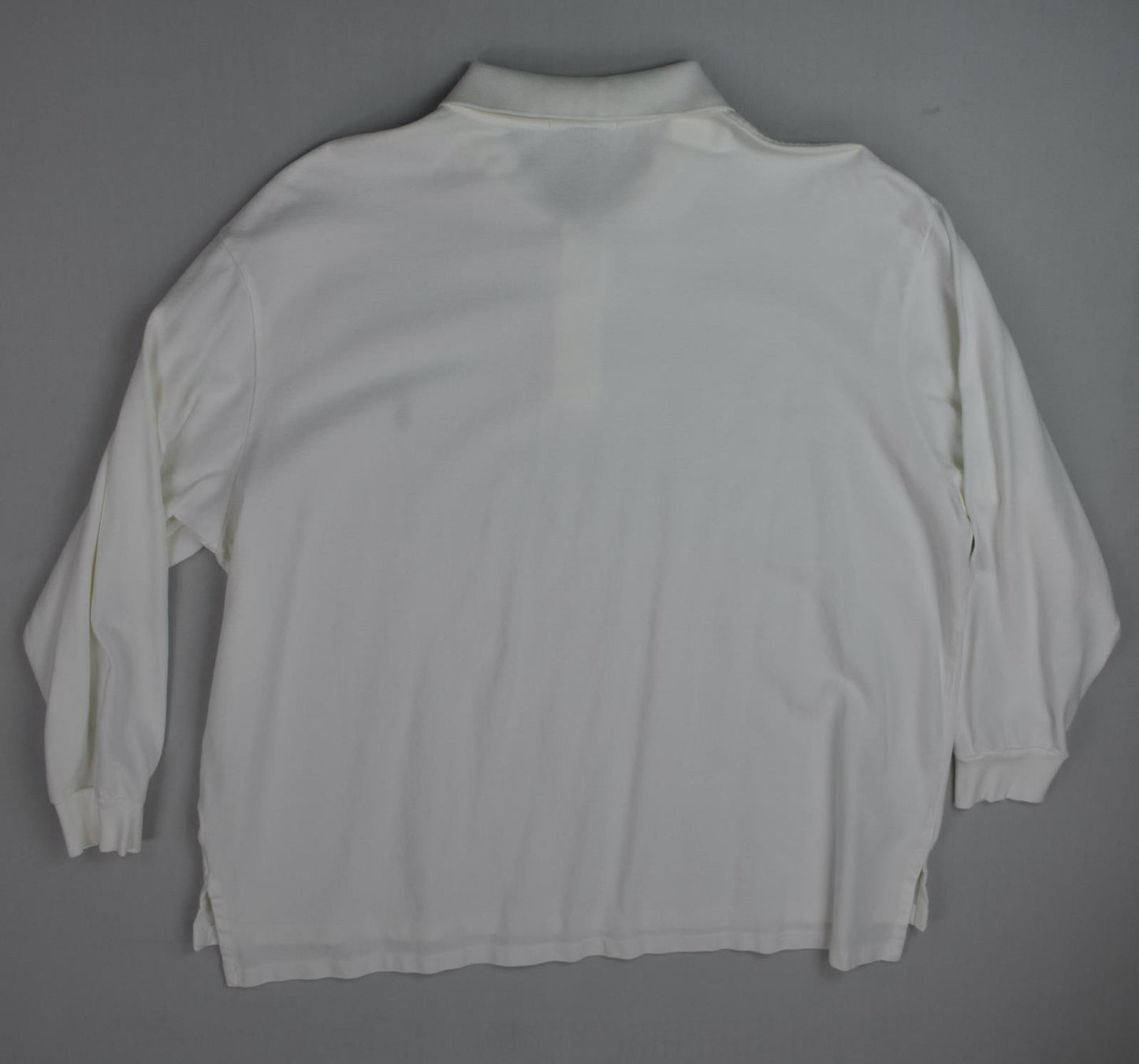 Polo Ralph Lauren Men's White Long Sleeve Classic Fit Mesh Cotton Polo Shirt 3XB