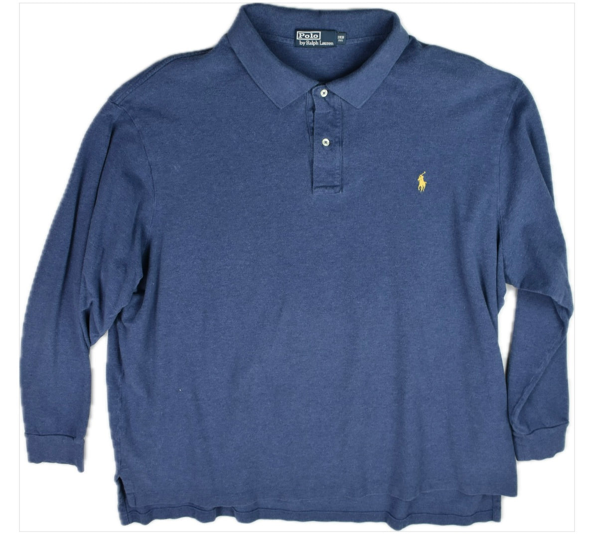 Polo Ralph Lauren Men's Blue Long-Sleeve Classic-Fit Cotton Polo Shirt 3XB MINT-