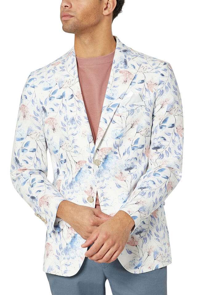 Tallia Mens Slim Floral Linen Blend Sport Coat 46 L NEW $295 VDDL1TJX0242