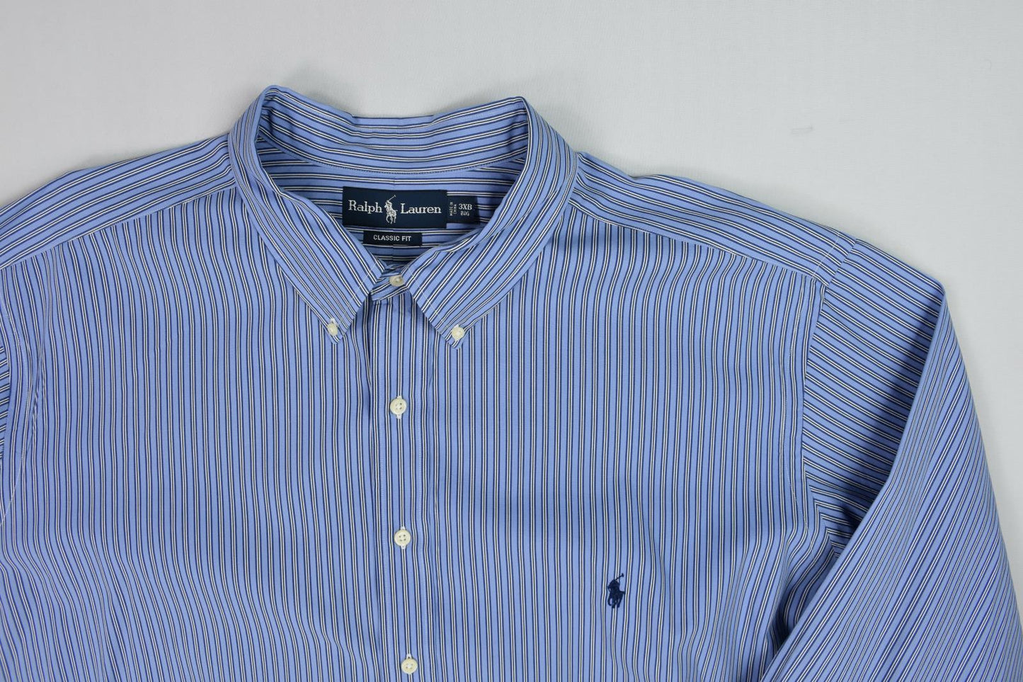 Polo Ralph Lauren Mens Blue Multi Classic-Fit Shirt 3XB New