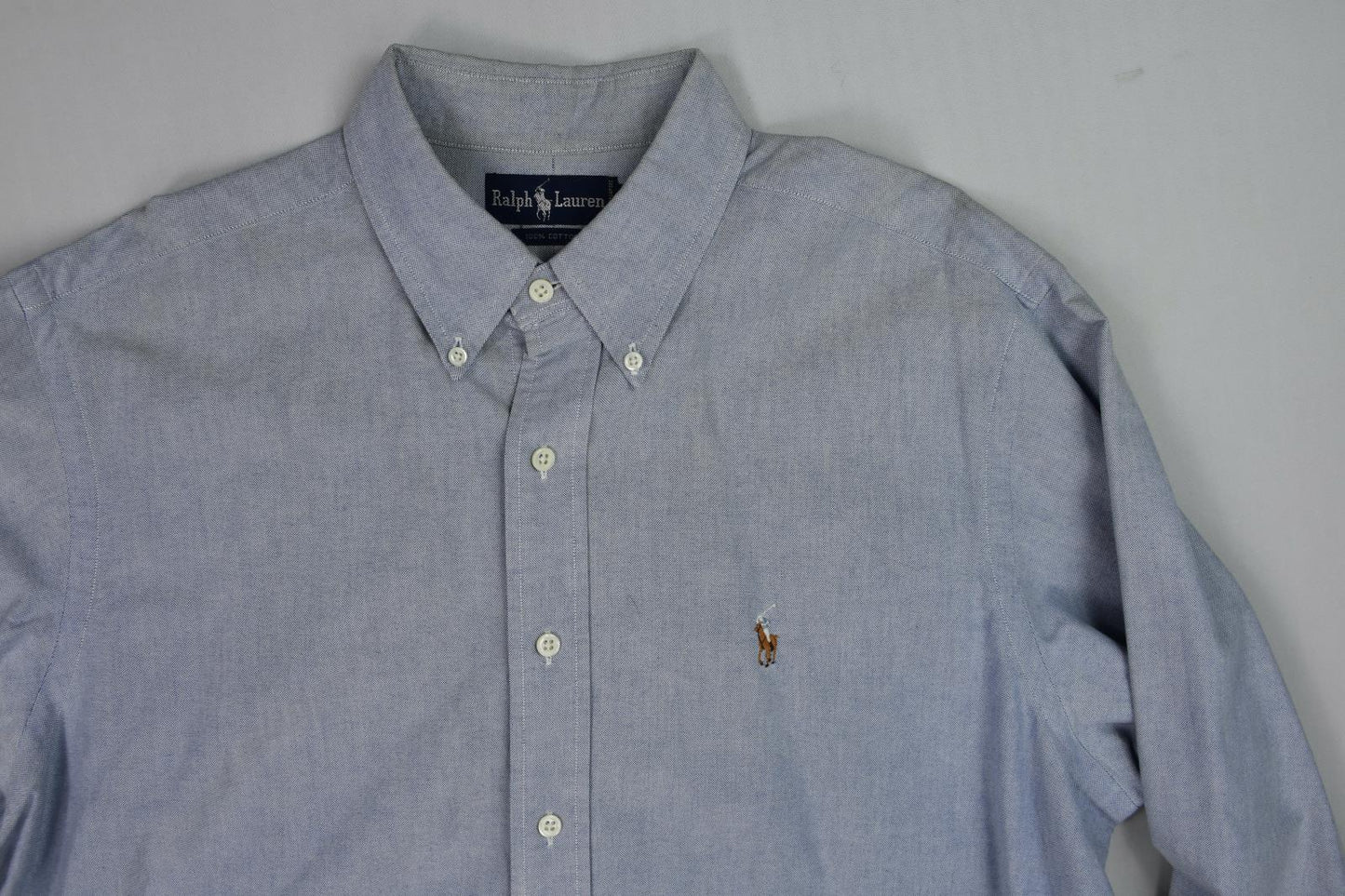 VINTAGE Polo Ralph Lauren Mens Blue Shirt 17 WILL NEED TO BE CLEANED