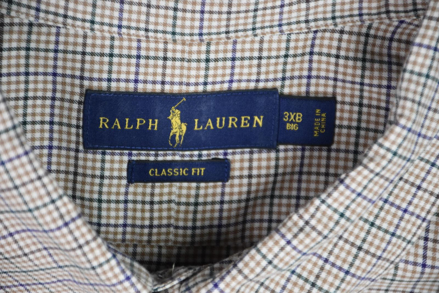 Polo Ralph Lauren Men's Brown Purple Green Check Classic-Fit Shirt 3XB NEW